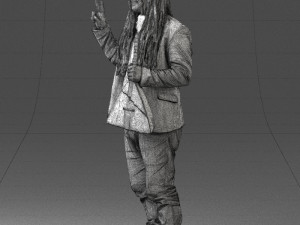 man with balalaika 0284 Modelo 3D