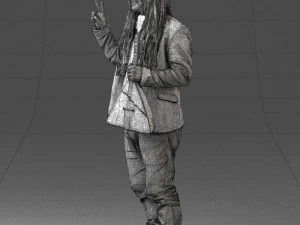 man with balalaika 0284 3D Model