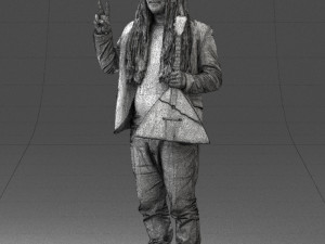 man with balalaika 0284 Modelo 3D