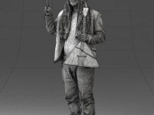 man with balalaika 0284 3D Model