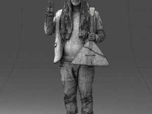 man with balalaika 0284 Modelo 3D