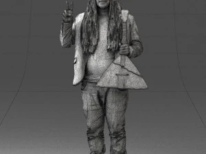 man with balalaika 0284 3D Model