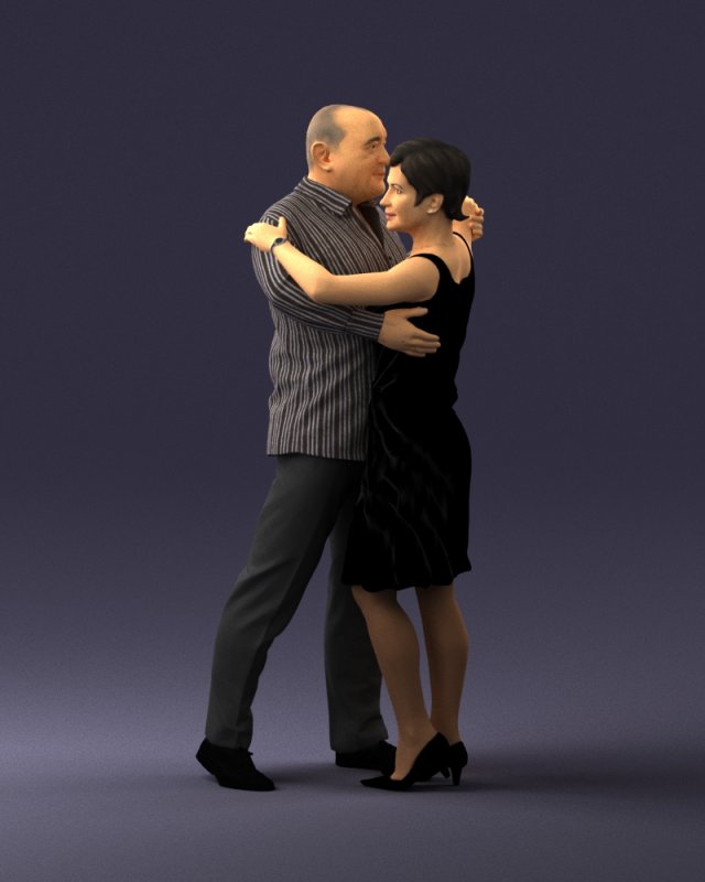 dance couple 0281 3d print ready 3D प्रिंट मॉडल .c4d .max .obj .3ds .fbx .stl .blend 