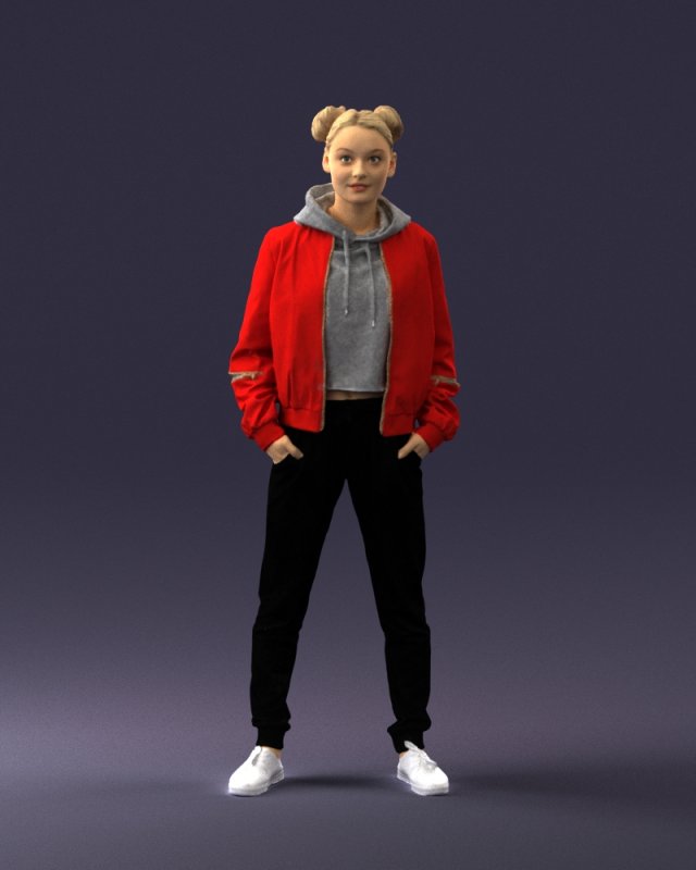woman in jacket 0273 3d print ready Model do druku 3D .c4d .max .obj .3ds .fbx .stl .blend 