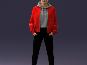 woman in jacket 0273 3d print ready Model do druku 3D