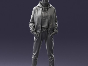 woman in jacket 0273 3d print ready Model do druku 3D