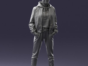 woman in jacket 0273 3d print ready Model do druku 3D