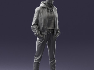 woman in jacket 0273 3d print ready Model do druku 3D
