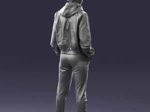 woman in jacket 0273 3d print ready Model do druku 3D