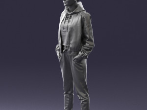 woman in jacket 0273 3d print ready Model do druku 3D