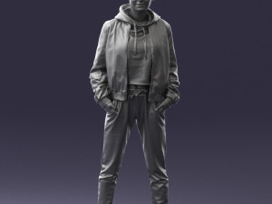 woman in jacket 0273 3d print ready Model do druku 3D
