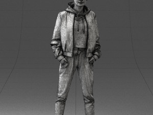 woman in jacket 0273 3d print ready Model do druku 3D