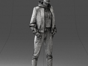 woman in jacket 0273 3d print ready Model do druku 3D