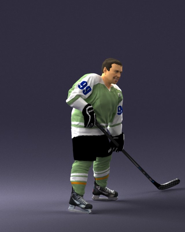 hockey player 0285 3 d print ready 3D 打印模型 .c4d .max .obj .3ds .fbx .stl .blend 