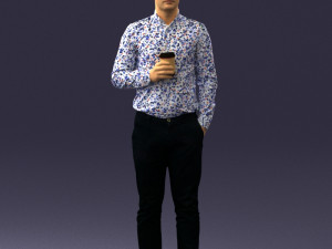 man with coffee 0290 3D Model