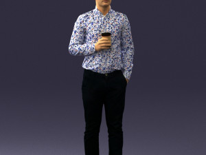 man with coffee 0290 Modèle 3D