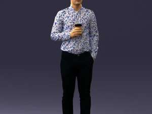 man with coffee 0290 3D Model