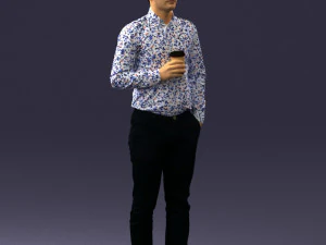 man with coffee 0290 3D Model