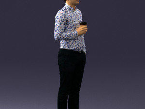 man with coffee 0290 Modèle 3D