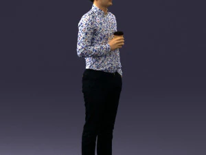 man with coffee 0290 3D Model