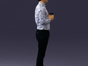 man with coffee 0290 3D Model