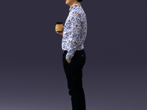 man with coffee 0290 Modèle 3D