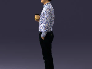 man with coffee 0290 3D Model