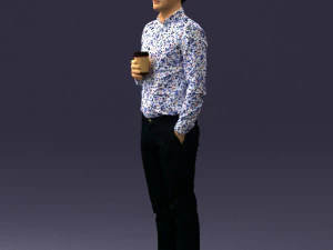 man with coffee 0290 3D Model