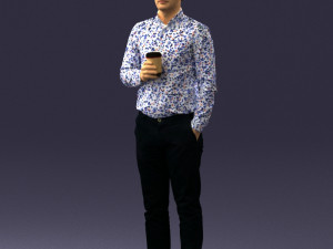 man with coffee 0290 Modèle 3D