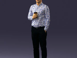 man with coffee 0290 3D Model