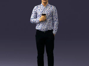 man with coffee 0290 3D Model