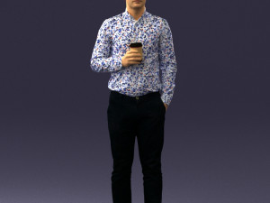 man with coffee 0290 Modèle 3D