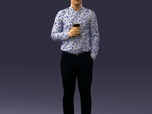 man with coffee 0290 3D Model