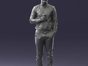 man with coffee 0290 3D Model