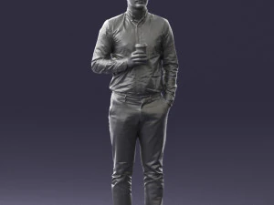 man with coffee 0290 3D Model