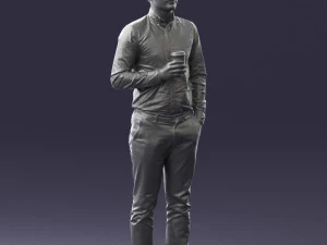 man with coffee 0290 3D Model
