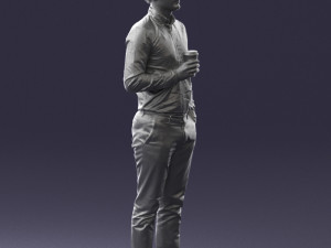 man with coffee 0290 Modèle 3D
