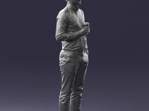man with coffee 0290 3D Model