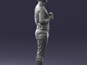 man with coffee 0290 Modèle 3D