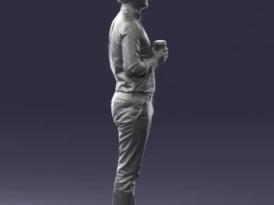 man with coffee 0290 3D Model