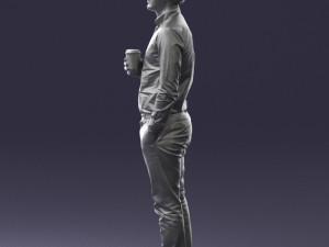 man with coffee 0290 Modèle 3D