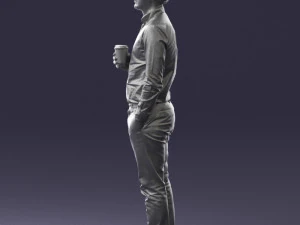 man with coffee 0290 3D Model