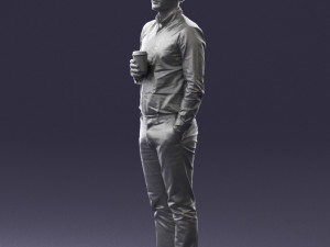 man with coffee 0290 Modèle 3D