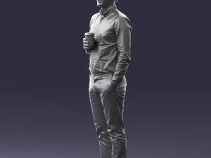 man with coffee 0290 3D Model