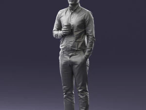 man with coffee 0290 3D Model