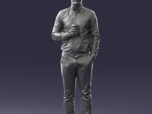 man with coffee 0290 Modèle 3D