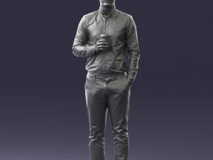 man with coffee 0290 3D Model