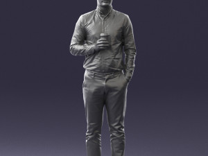 man with coffee 0290 Modèle 3D