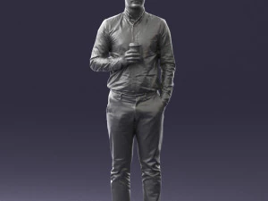 man with coffee 0290 3D Model