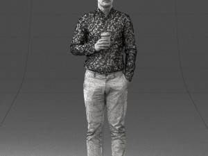 man with coffee 0290 Modèle 3D